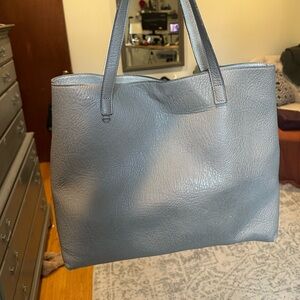 Large grey/brown pebbled leather tote bag